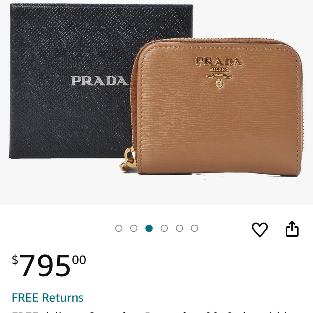 PRADA Saffiano leather coin purse - Authentic